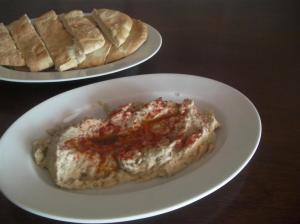 Baba Ganoush y pan de pita Baba Ganoush y pan de pita