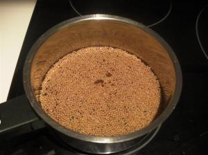 Blanqueando semillas de mostaza