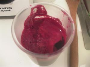 Espuma del zumo de remolacha