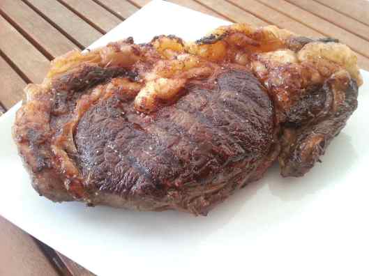 Chuletón después del dorado final