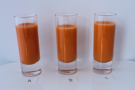 Cata de gazpacho: 3 muestras